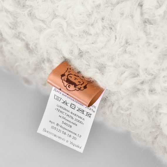 Подушка декоративна IDEIA 55х55 см з штучного хутра, гіпоалергенна  молоко, фото 4