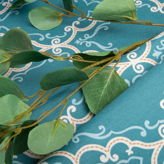 Ткань декоративная скатерная хлопок с водоотталкивающей пропиткой, 180 см, 220 гр/м2, для скатертей, штор, декора версаль мор.хвиля, фото 5