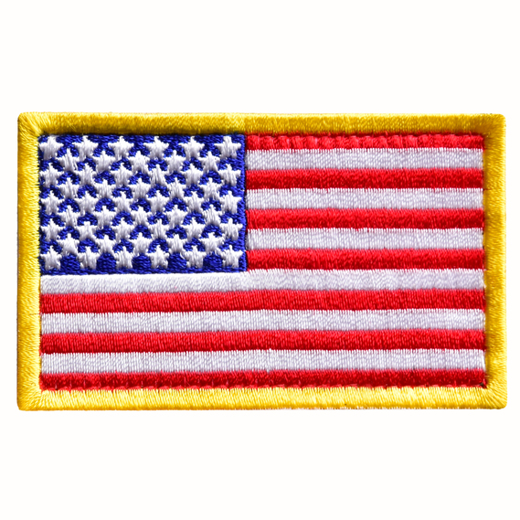 Шеврон с липучкой Флаг США 5х8 см вышитый патч нашивка, фото 1