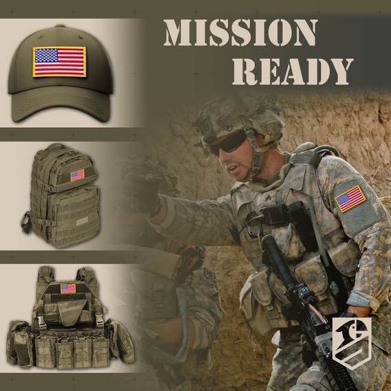 Шеврон с липучкой Флаг США 5х8 см вышитый патч нашивка, фото 3