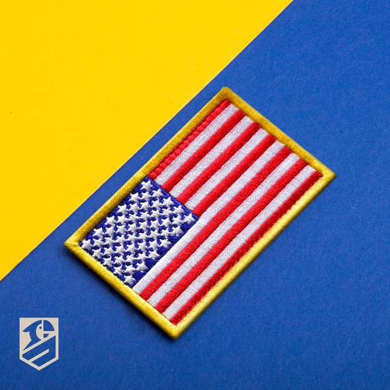 Шеврон с липучкой Флаг США 5х8 см вышитый патч нашивка, фото 5