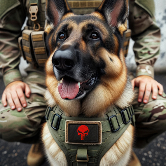 Patch with hook Punisher Skull red on black 5х8 cm embroidered patch insignia, фото 6