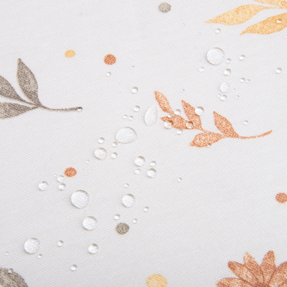 Ткань декоративная скатерная хлопок с водоотталкивающей пропиткой, 180 см, 220 гр/м2, для скатертей, штор, декора квіти беж, фото 4