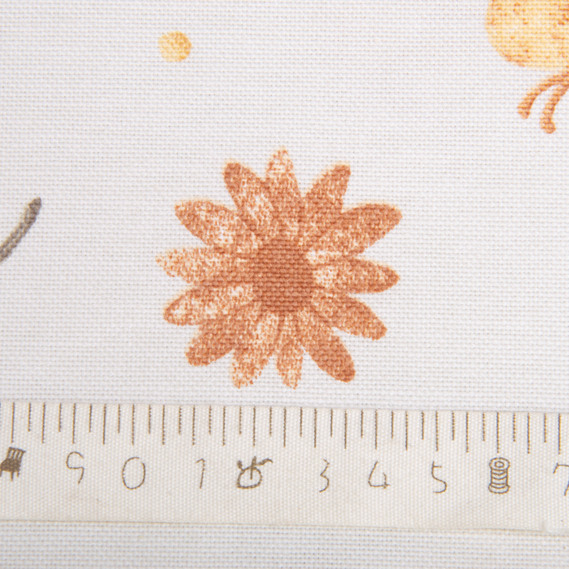 Ткань декоративная скатерная хлопок с водоотталкивающей пропиткой, 180 см, 220 гр/м2, для скатертей, штор, декора квіти беж, фото 6