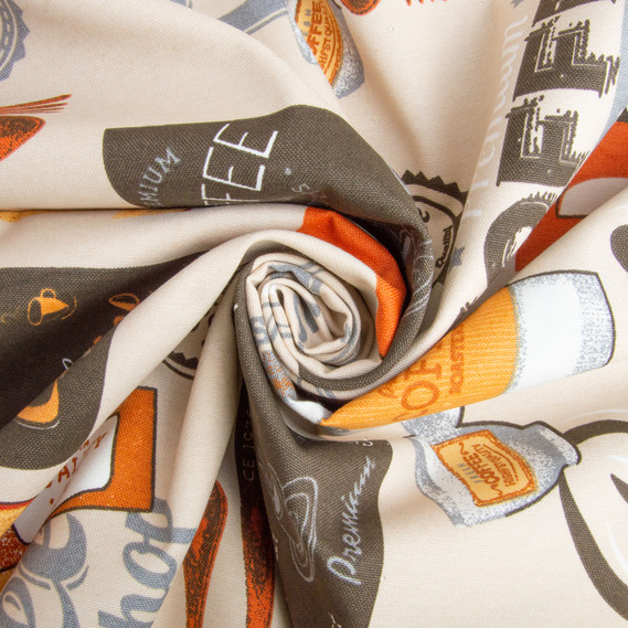 Ткань декоративная скатерная хлопок с водоотталкивающей пропиткой, 180 см, 220 гр/м2, для скатертей, штор, декора Coffee, фото 1