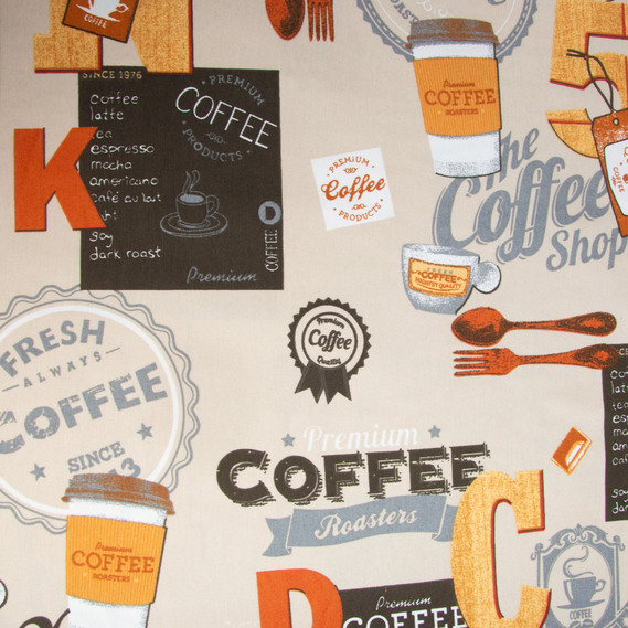 Ткань декоративная скатерная хлопок с водоотталкивающей пропиткой, 180 см, 220 гр/м2, для скатертей, штор, декора Coffee, фото 2