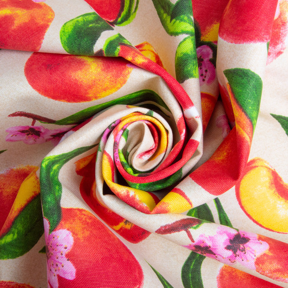 Ткань декоративная скатерная хлопок с водоотталкивающей пропиткой, 180 см, 220 гр/м2, для скатертей, штор, декора персик, фото 1