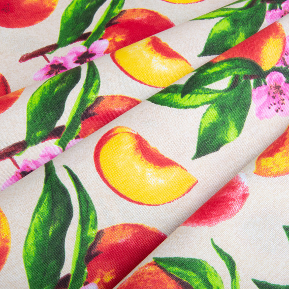 Ткань декоративная скатерная хлопок с водоотталкивающей пропиткой, 180 см, 220 гр/м2, для скатертей, штор, декора персик, фото 3