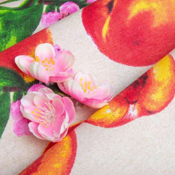 Ткань декоративная скатерная хлопок с водоотталкивающей пропиткой, 180 см, 220 гр/м2, для скатертей, штор, декора персик, фото 5