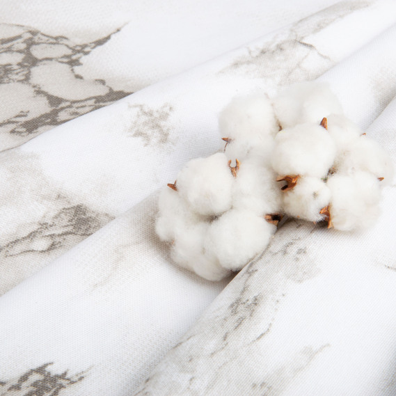 Ткань декоративная скатерная хлопок с водоотталкивающей пропиткой, 180 см, 220 гр/м2, для скатертей, штор, декора мармур сіро/білий, фото 5