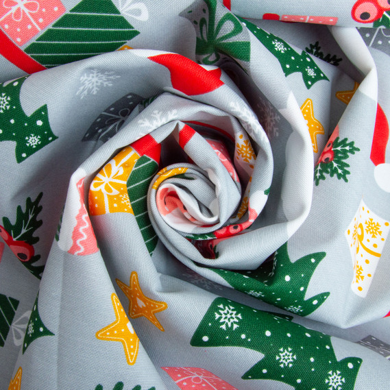 The decorative fabric Freedom tablecloth Санта на сірому, фото 1