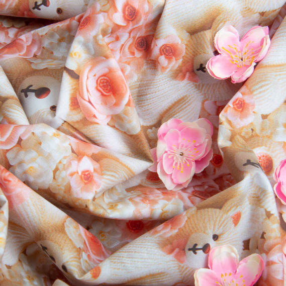 Ткань бязь ранфорс 5D для постельного белья, хлопок 125 гр/м2 240 см натуральная, постельная ткань, ткань для простыней, пододеяльников, наволочек Тедді, фото 4