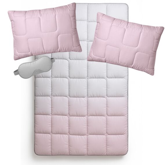 Набор евро WomenTime IDEIA одеяло 200х220 и 2 шт подушка 50х70 антиаллергенный, искусственный пух + маска для сна в коробці, фото 1