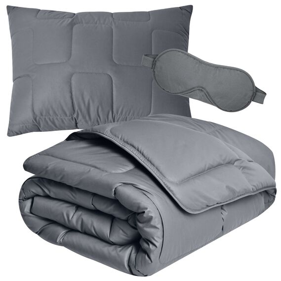 Set Man Maker IDEIA duvet 140x210 and pillow 50x70 gray, hypoallergenic, artificial down, soft pillow в коробці, фото 1