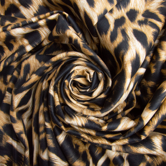 Satin fabric for bed linen cotton 2.4 m М04158/14 леопард св.беж, фото 1