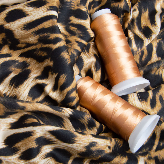 Satin fabric for bed linen cotton 2.4 m М04158/14 леопард св.беж, фото 4