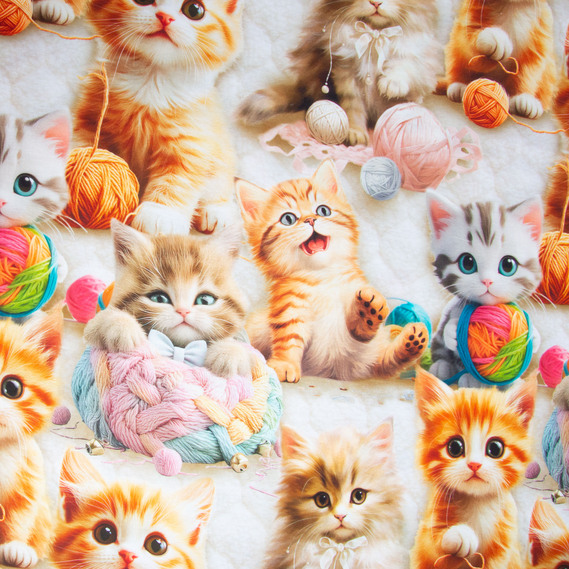 Ranforce calico fabric 5D for bedding, 240 cm wide 125 g/m2 cotton natural fabric, suitable for sheets, duvet covers, pillowcases, and other bed linens Кошенята, фото 2 Ranforce calico fabric 5D for bedding, 240 cm wide 125 g/m2 cotton natural fabric, suitable for sheets, duvet covers, pillowcases, and other bed linens Кошенята, фото 2