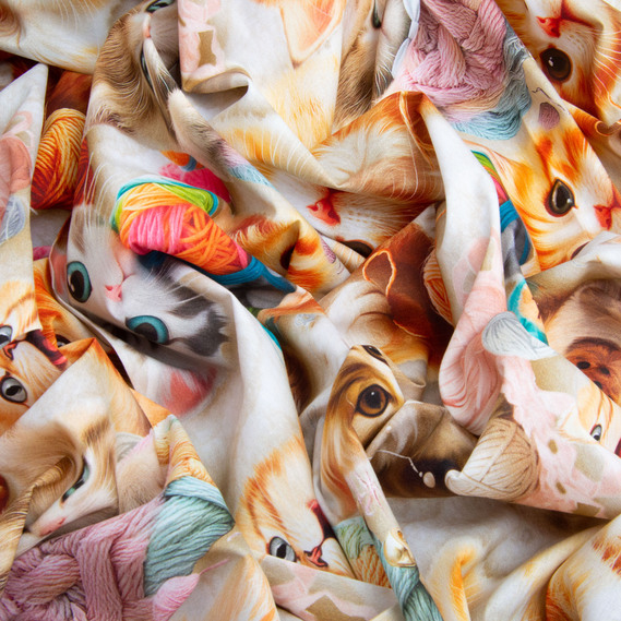 Ranforce calico fabric 5D for bedding, 240 cm wide 125 g/m2 cotton natural fabric, suitable for sheets, duvet covers, pillowcases, and other bed linens Кошенята, фото 3 Ranforce calico fabric 5D for bedding, 240 cm wide 125 g/m2 cotton natural fabric, suitable for sheets, duvet covers, pillowcases, and other bed linens Кошенята, фото 3