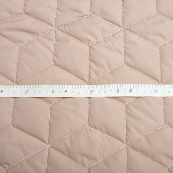 Quilted raincoat fabric 10x10 cm pattern with insulation sintepon 100 + spunbond, plain coating fabric, 140 cm wide, 210 g/m2 беж, фото 5 Quilted raincoat fabric 10x10 cm pattern with insulation sintepon 100 + spunbond, plain coating fabric, 140 cm wide, 210 g/m2 беж, фото 5