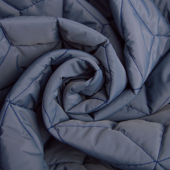 Ткань плащевая стеганная 10x10 см, утеплитель синтепон 100 + спанбонд, плащевой однотонный, 140 см, 210 гр/м2 сіра, фото 1