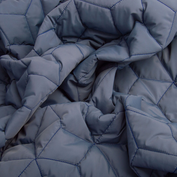 Ткань плащевая стеганная 10x10 см, утеплитель синтепон 100 + спанбонд, плащевой однотонный, 140 см, 210 гр/м2 сіра, фото 2