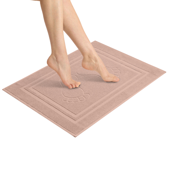 Килимок для ніг та ванної кімнати 50х70 см бавовна жаккард з ніжками щіл 700 гр/м2 беж, фото 1