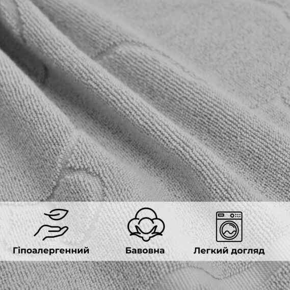 Килимок для ніг та ванної кімнати 50х70 см бавовна жаккард з ніжками щіл 700 гр/м2 сірий, фото 5