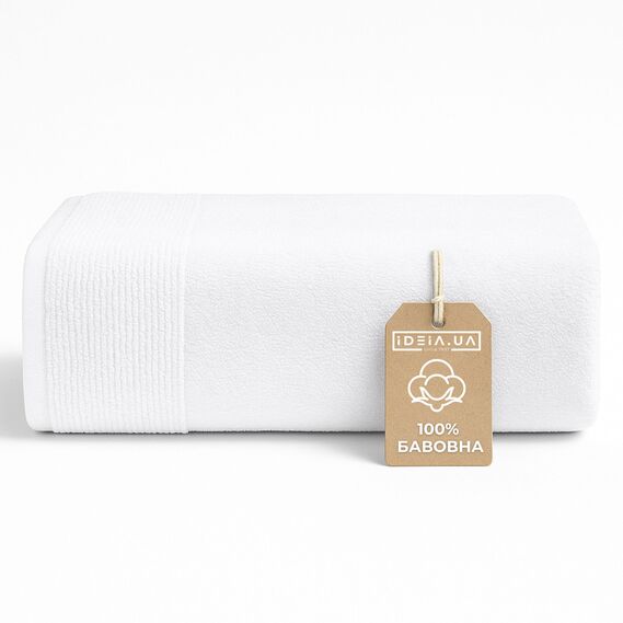 Полотенце махровое 50х90 см пл 600 гр/м2 для рук и лица натуральное хлопок білий, фото 1