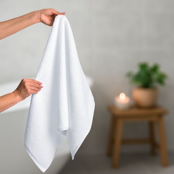 Полотенце махровое 50х90 см пл 600 гр/м2 для рук и лица натуральное хлопок білий, фото 2