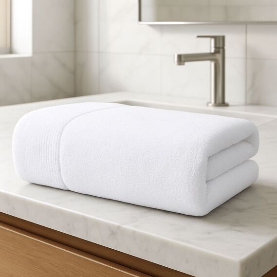 Полотенце махровое 50х90 см пл 600 гр/м2 для рук и лица натуральное хлопок білий, фото 6