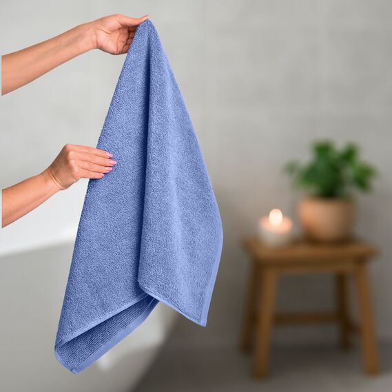 Полотенце махровое 50х90 см пл 600 гр/м2 для рук и лица натуральное хлопок синій, фото 2