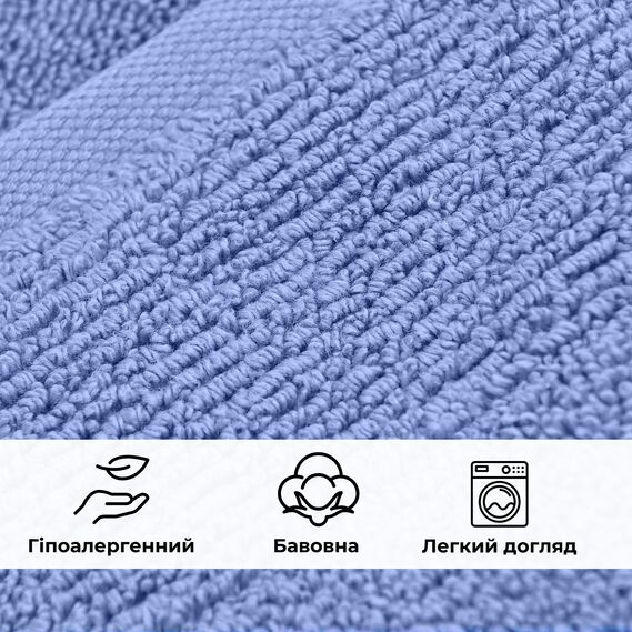 Terry Bath Towel 100х150 cm, 600 GSM, for Body and Sauna, 100% Cotton синій, фото 8