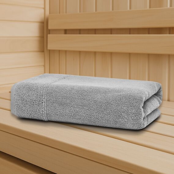 Полотенце махровое 100х150 см пл 600 гр/м2 банное для тела и сауны натуральное хлопок сірий, фото 5