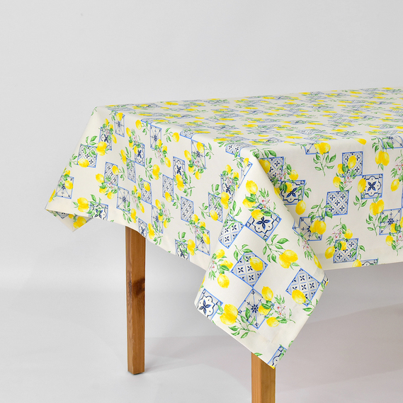 Скатертина з водовідштовхувальним просоченням IDEIA 140х170 см бавовна лимон, фото 1
