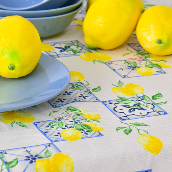 Скатертина з водовідштовхувальним просоченням IDEIA 140х170 см бавовна лимон, фото 4