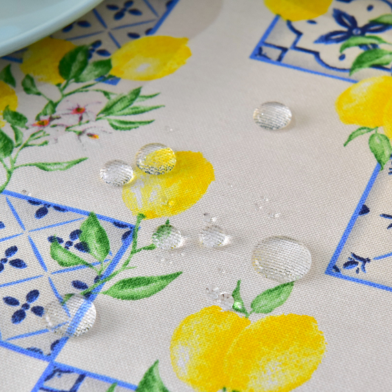 Скатертина з водовідштовхувальним просоченням IDEIA 140х170 см бавовна лимон, фото 5