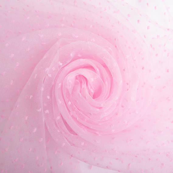 Тканина органза напівпрозора 25 г/м2 145 см, легка для суконь, декору, вечірніх і карнавальних костюмів рожева, фото 1
