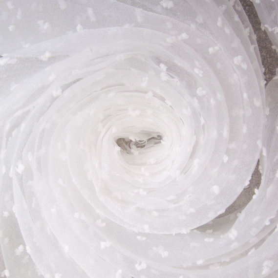 Organza fabric semi-transparent 25 gsm 145 cm, lightweight for dresses, decor, evening and carnival costumes молоко, фото 1