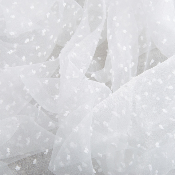 Organza fabric semi-transparent 25 gsm 145 cm, lightweight for dresses, decor, evening and carnival costumes молоко, фото 2