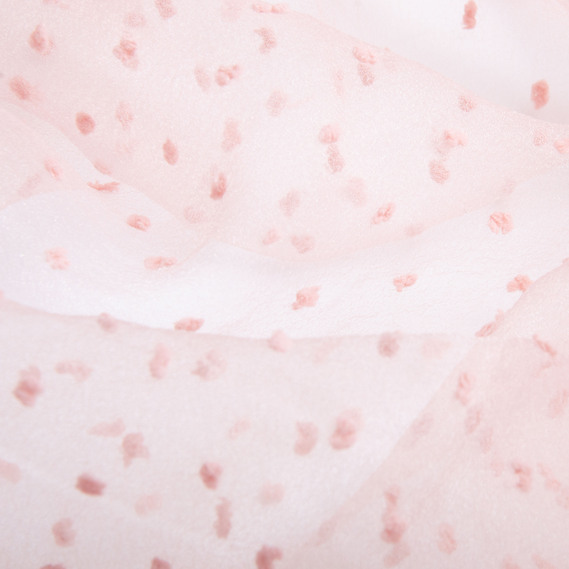 Ткань органза полупрозрачная 25 гр/м2 145 см легкая для платьев, декора, вечерних и карнавальных костюмов пудра, фото 2