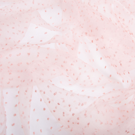 Ткань органза полупрозрачная 25 гр/м2 145 см легкая для платьев, декора, вечерних и карнавальных костюмов пудра, фото 3