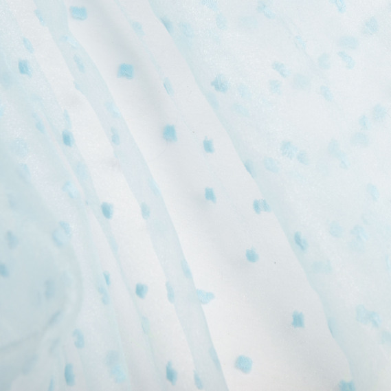 Тканина органза напівпрозора 25 г/м2 145 см, легка для суконь, декору, вечірніх і карнавальних костюмів блакитна, фото 2