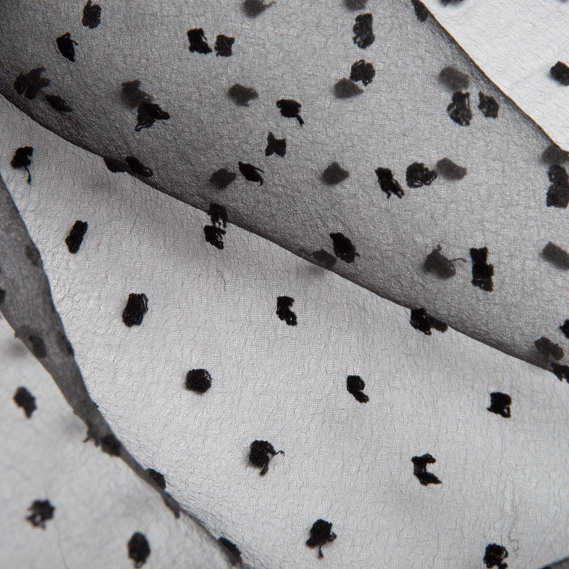 Ткань органза полупрозрачная 25 гр/м2 145 см легкая для платьев, декора, вечерних и карнавальных костюмов чорна, фото 2