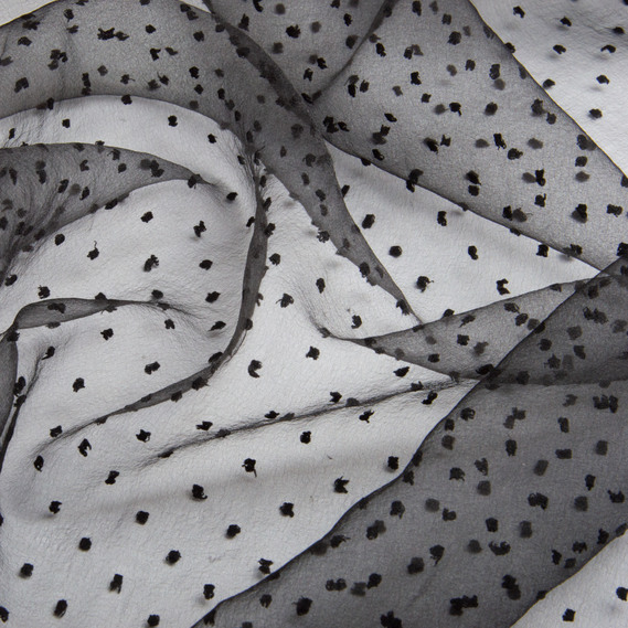 Ткань органза полупрозрачная 25 гр/м2 145 см легкая для платьев, декора, вечерних и карнавальных костюмов чорна, фото 3