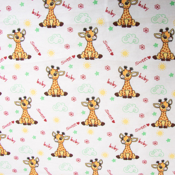 Ткань фланель хлопок 180 см 155 гр/м2, детский принт, мягкая ткань для постельного белья, пеленок, фото 1