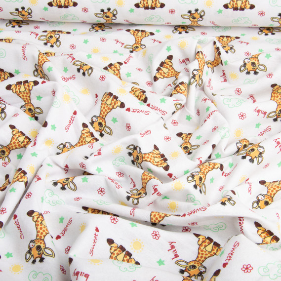 Ткань фланель хлопок 180 см 155 гр/м2, детский принт, мягкая ткань для постельного белья, пеленок, фото 2