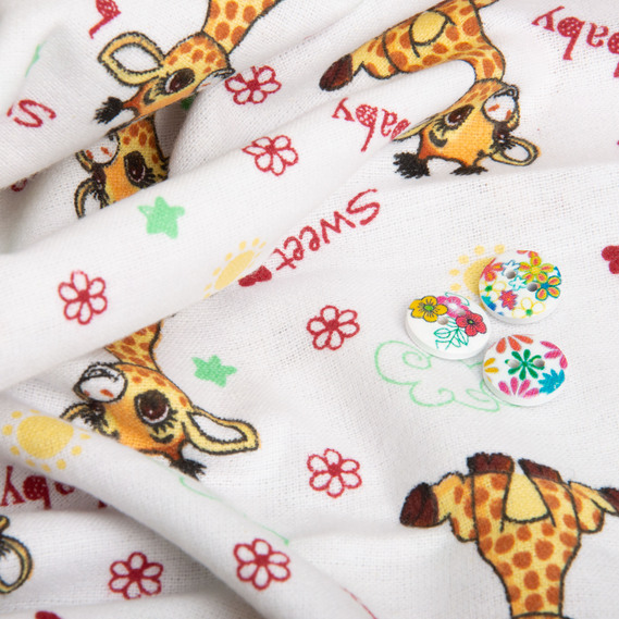 Ткань фланель хлопок 180 см 155 гр/м2, детский принт, мягкая ткань для постельного белья, пеленок, фото 3