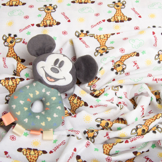 Ткань фланель хлопок 180 см 155 гр/м2, детский принт, мягкая ткань для постельного белья, пеленок, фото 4