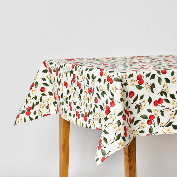Скатерть с водоотталкивающей пропиткой IDEIA 140х170 см хлопок вишенька , фото 1