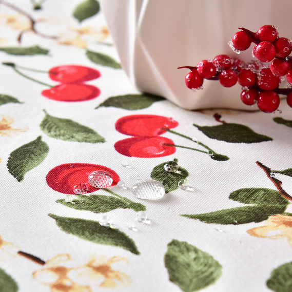 Скатерть с водоотталкивающей пропиткой IDEIA 140х170 см хлопок вишенька , фото 4